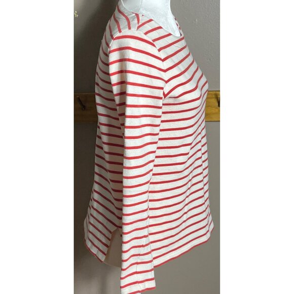 MaxMara Weekend Shirt Red Cream Stripe Cotton Breton Casual Top Womens S - Picture 9 of 12